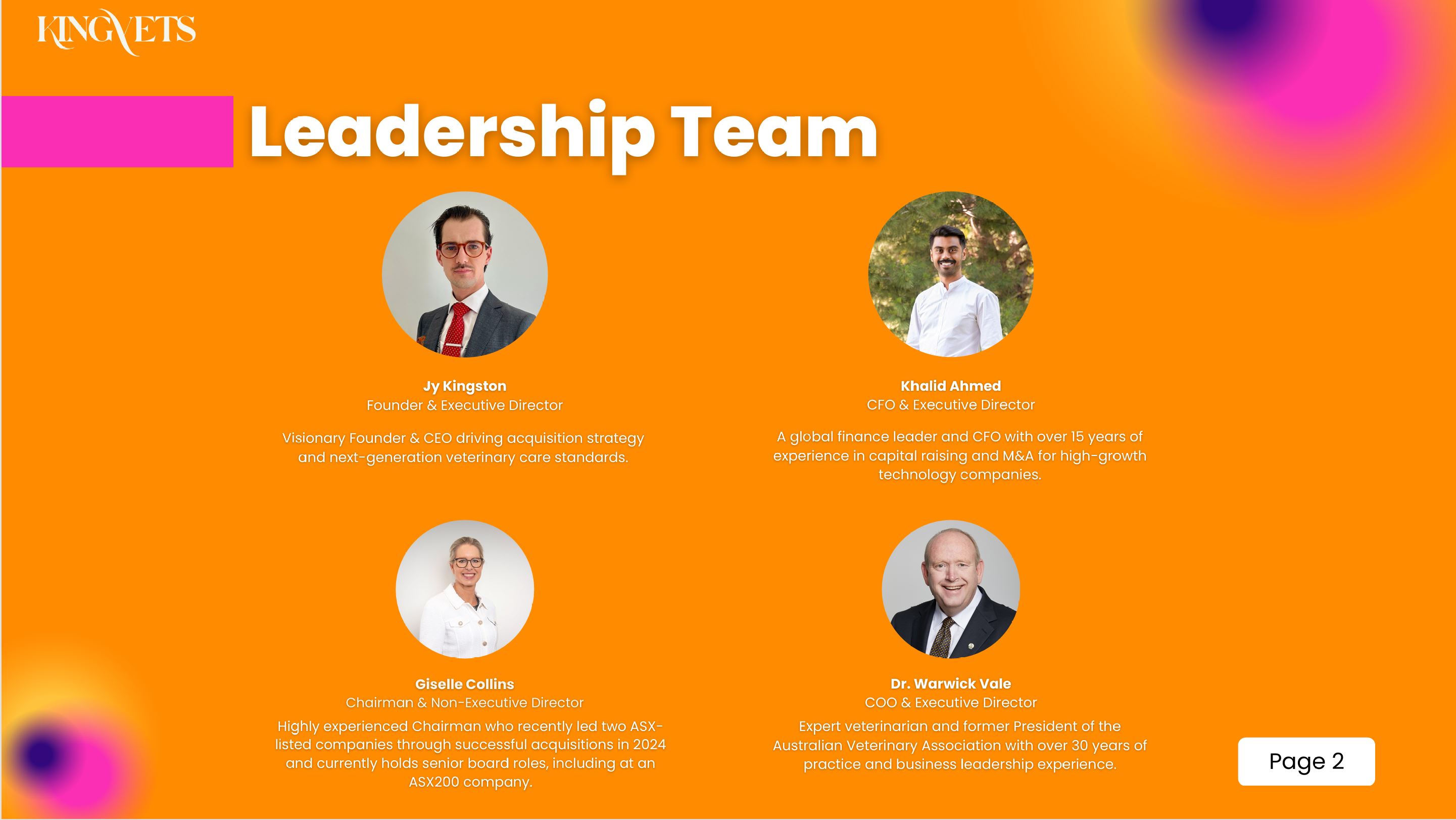 KingVets Board Leadership Team